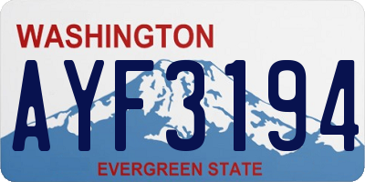 WA license plate AYF3194