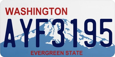 WA license plate AYF3195