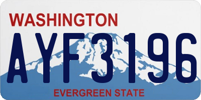 WA license plate AYF3196