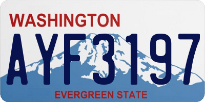 WA license plate AYF3197