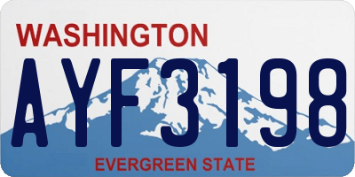 WA license plate AYF3198