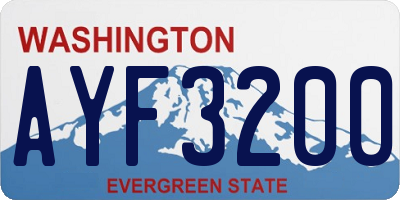 WA license plate AYF3200