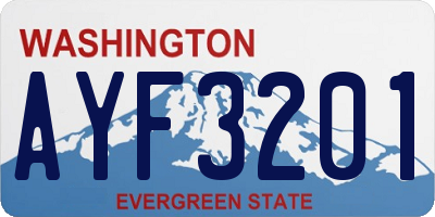 WA license plate AYF3201