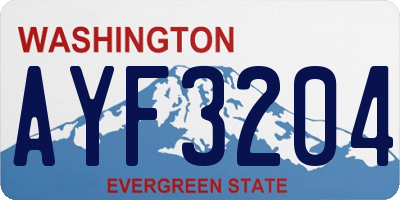 WA license plate AYF3204