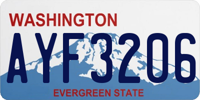 WA license plate AYF3206