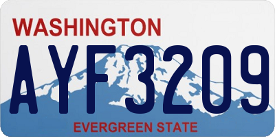 WA license plate AYF3209