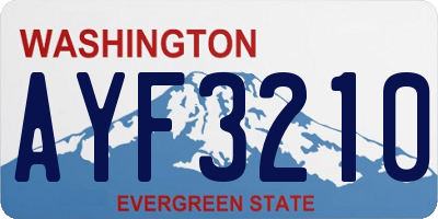 WA license plate AYF3210