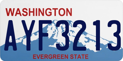 WA license plate AYF3213