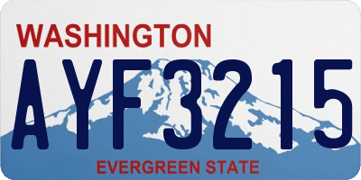 WA license plate AYF3215