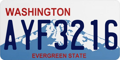 WA license plate AYF3216