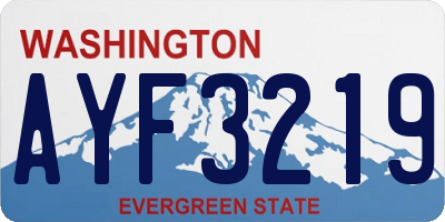 WA license plate AYF3219