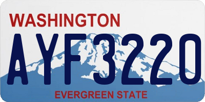 WA license plate AYF3220