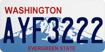 WA license plate AYF3222