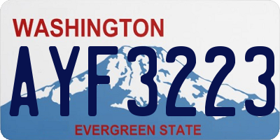 WA license plate AYF3223