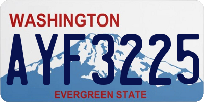 WA license plate AYF3225