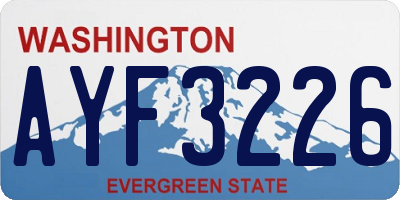 WA license plate AYF3226
