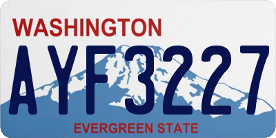 WA license plate AYF3227