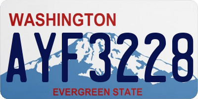 WA license plate AYF3228