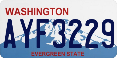 WA license plate AYF3229