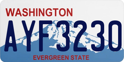 WA license plate AYF3230