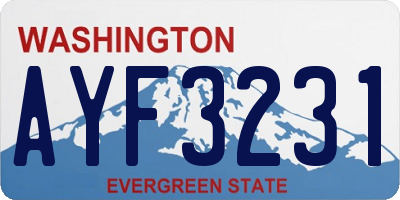 WA license plate AYF3231