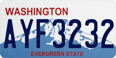 WA license plate AYF3232
