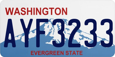 WA license plate AYF3233