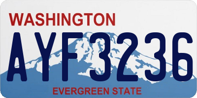 WA license plate AYF3236