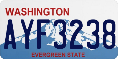 WA license plate AYF3238