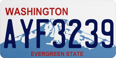 WA license plate AYF3239