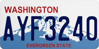 WA license plate AYF3240