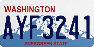 WA license plate AYF3241