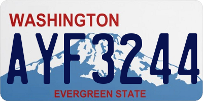 WA license plate AYF3244