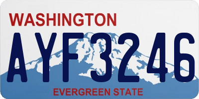 WA license plate AYF3246