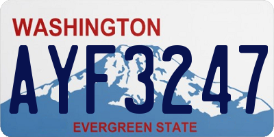 WA license plate AYF3247