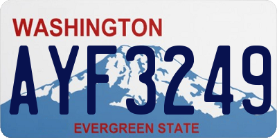 WA license plate AYF3249