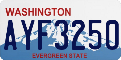 WA license plate AYF3250