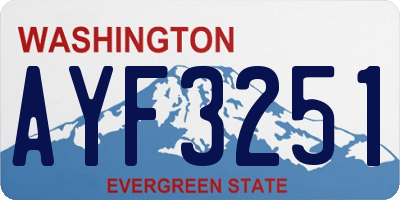 WA license plate AYF3251