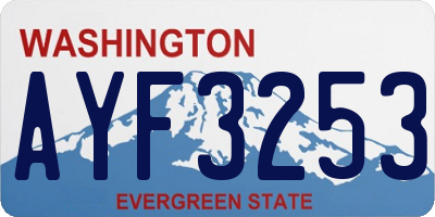 WA license plate AYF3253