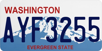 WA license plate AYF3255