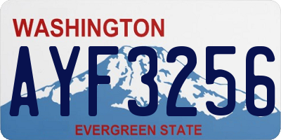 WA license plate AYF3256
