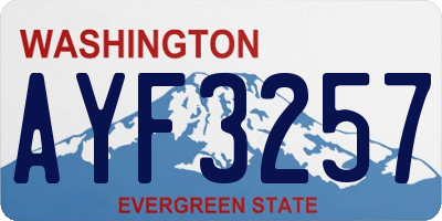 WA license plate AYF3257