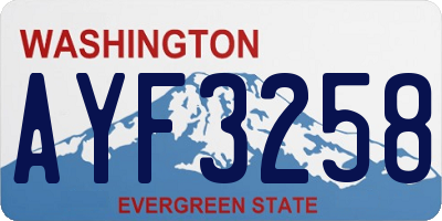 WA license plate AYF3258