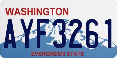 WA license plate AYF3261