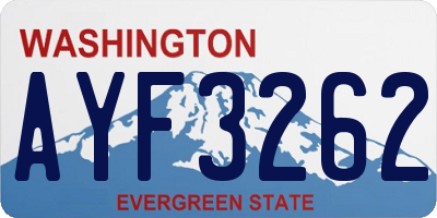 WA license plate AYF3262