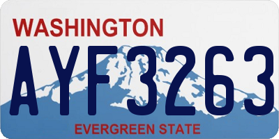WA license plate AYF3263