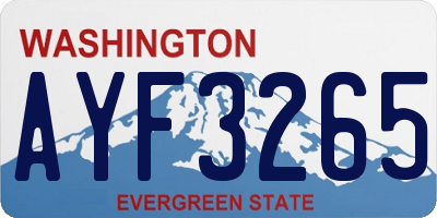 WA license plate AYF3265