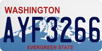WA license plate AYF3266