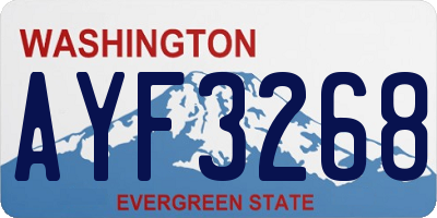 WA license plate AYF3268