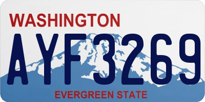 WA license plate AYF3269